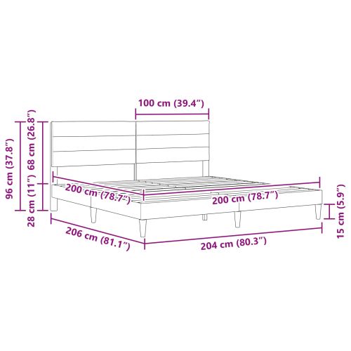 Рамка за легло с таблото Светлосиво 200 x 200 cm текстил