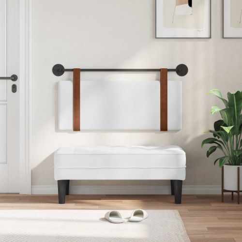 Висяща табла Монтиране на стена Бял 110 x 55 x 5 см Антично PU