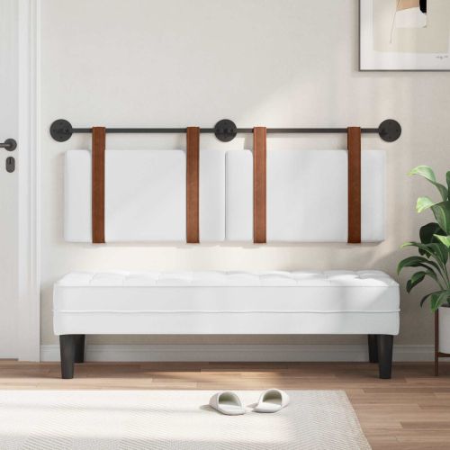 Висяща табла Монтиране на стена Бял 130 x 55 x 5 см Антично PU