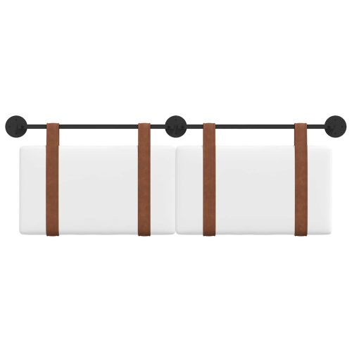 Висяща табла Монтиране на стена Бял 150 x 55 x 5 см Антично PU