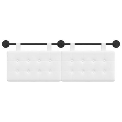 Висяща табла Монтиране на стена Бял 130 x 55 x 5 см текстил