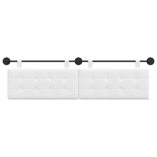 Висяща табла Монтиране на стена Бял 190 x 55 x 5 см текстил