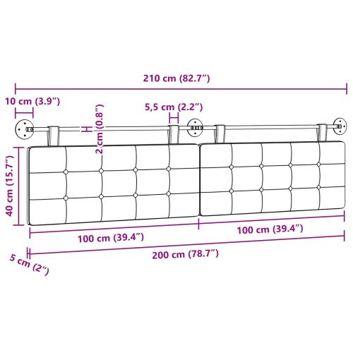 Висяща табла Виненочервен 210 x 55 x 5 см текстил