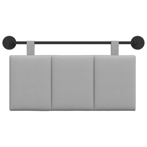 Висяща табла На райета Облачно сиво 100 x 55 x 5 см текстил