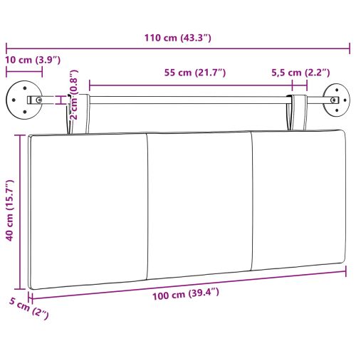 Висяща табла Монтиране на стена Синьо 110 x 55 x 5 см текстил