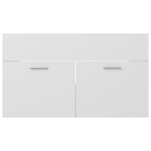 Долен шкаф за мивка, бял, 80x38,5x46 см, инженерно дърво