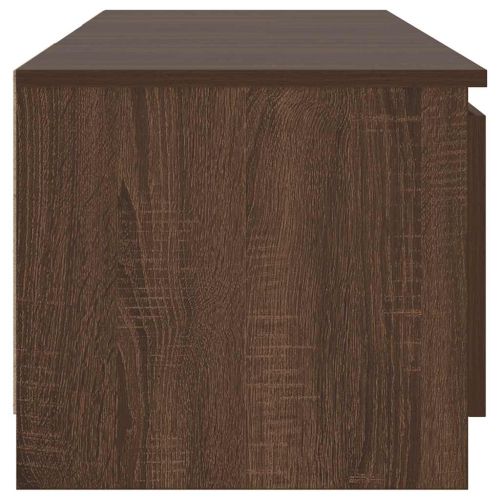 ТВ шкаф с LED осветление, кафяв дъб, 140x40x36 см