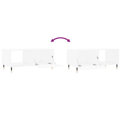 Кафе маса, бяла, 90x50x40 см, инженерно дърво