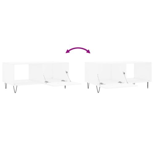 Кафе маса, бяла, 90x50x40 см, инженерно дърво