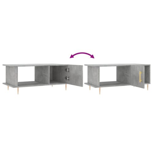 Кафе маса, бетонно сива, 90x50x40 см, инженерно дърво