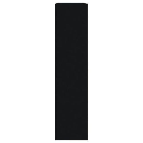 Шкаф за обувки, черен, 80x21x87,5 см, инженерно дърво