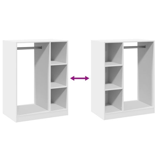 Гардероб, бял, 77x48x102 см, инженерно дърво