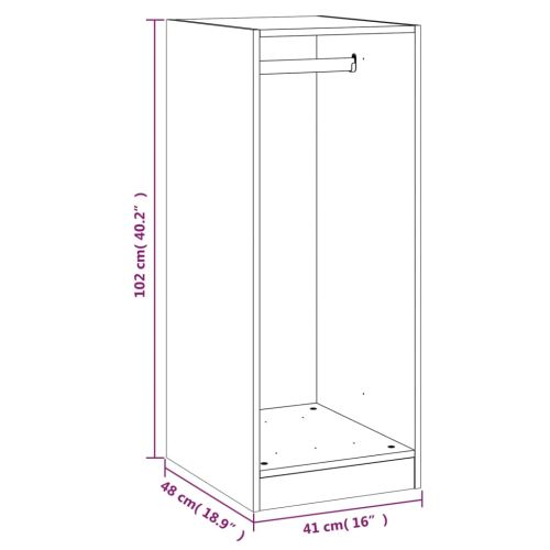Гардероб, бял, 48x41x102 см, инженерно дърво