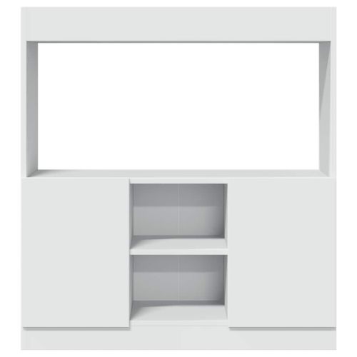 Висок шкаф, бял, 92x33x100 см, инженерно дърво