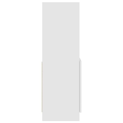 Висок шкаф, бял, 92x33x100 см, инженерно дърво