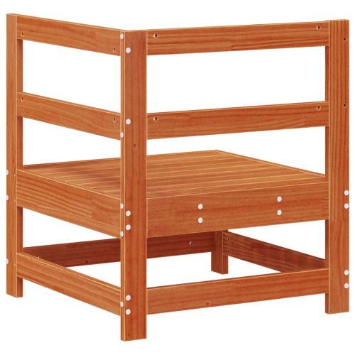 Градинен ъглов диван Масивна боровина Восъчен Кафяв