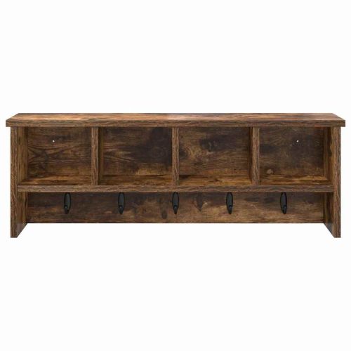 Стенен закачалка за палта с рафт Опушен дъб 75 x 16 x 26 см