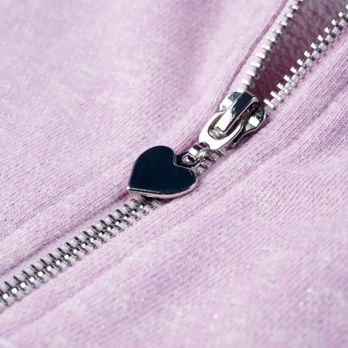 Детски суитшърт с качулка и цип, лила микс, 116