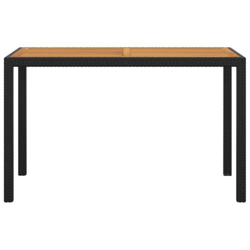 Градински комплект от 3 части с възглавници полиратан черен