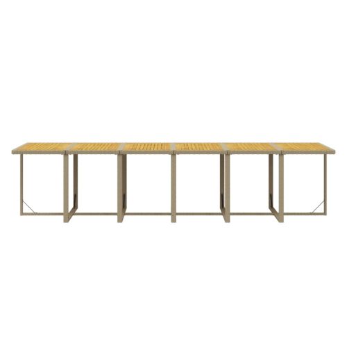 Градински комплект с възглавници, 17 части, полиратан, бежов