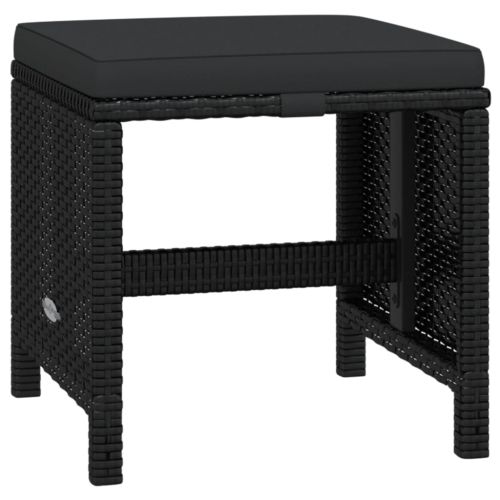 Градински комплект с възглавници 19 части полиратан черен