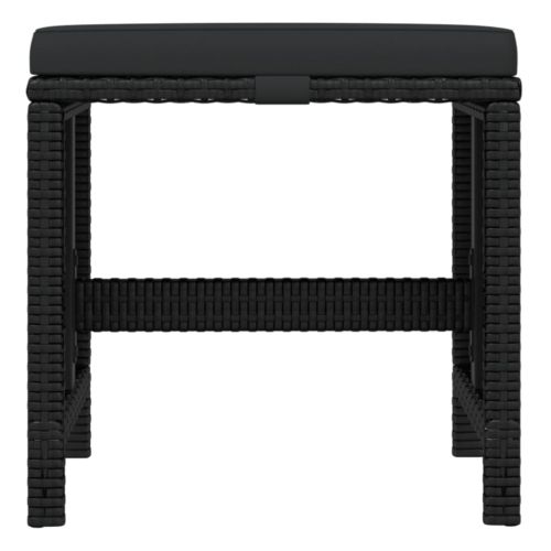 Градински комплект с възглавници 19 части полиратан черен