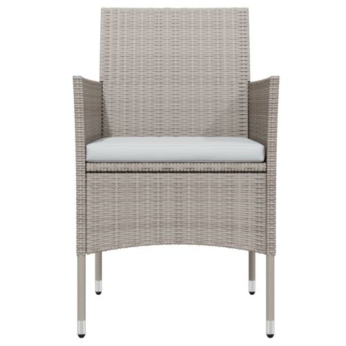 Градински трапезен комплект с възглавници 7 части бежово/черно