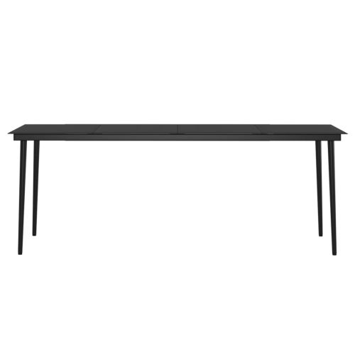 Градински трапезен комплект с възглавници 7 части бежово/черно