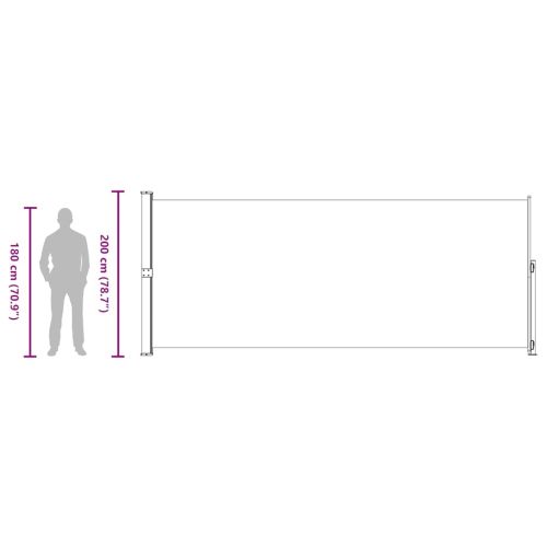 Прибираща се дворна странична тента, 200x500 см, синя