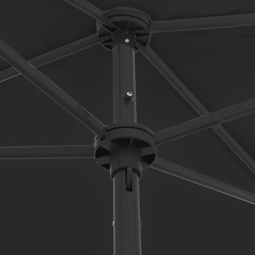 Плажен чадър, черен, 180x120 см