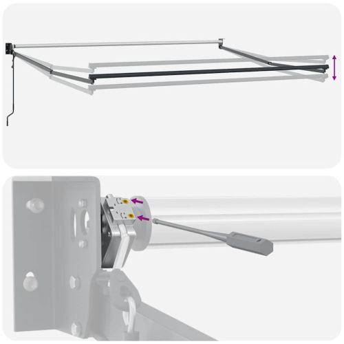 Автоматично прибираща се тента, оранжево и кафяво, 3,5x2,5 м