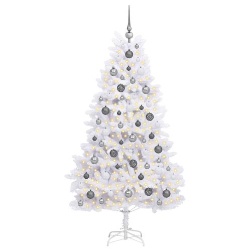 С изкуствено коледно дърво Бяло 90 x 90 x 180 cm PVC и метал