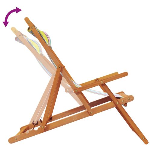 Сгъваеми плажни столове, 2 бр, многоцветни, текстил