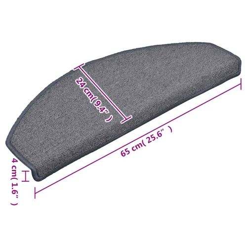 Изтривалки за стълби, 15 бр., 65x24x4 см, светло сиви и сини, полукръгли, големи