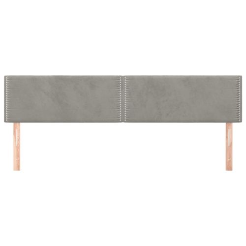 Горни табли за легло, 2 бр, светлосиви, 80x5x78/88 см кадифе