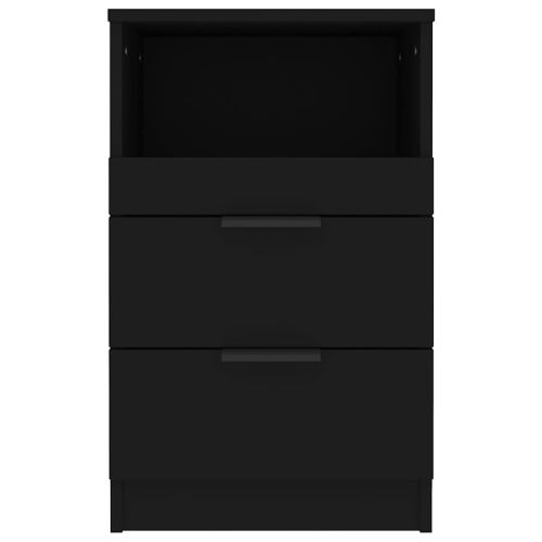 Нощни шкафчета, 2 бр, черни, инженерно дърво