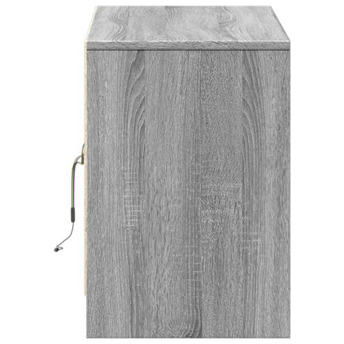 ТВ шкаф с LED, сив сонома, 100x34x50 см, инженерно дърво