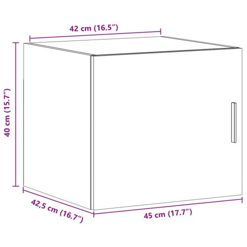 Стенен шкаф, сив сонома, 45x42,5x40 см, инженерно дърво