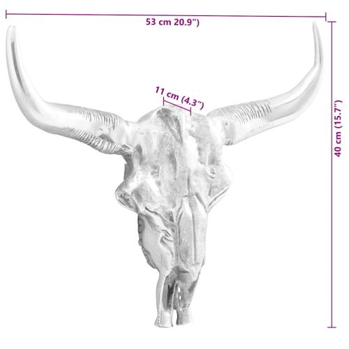 Биков череп Сребрист 53 x 11 x 40 см Алуминий