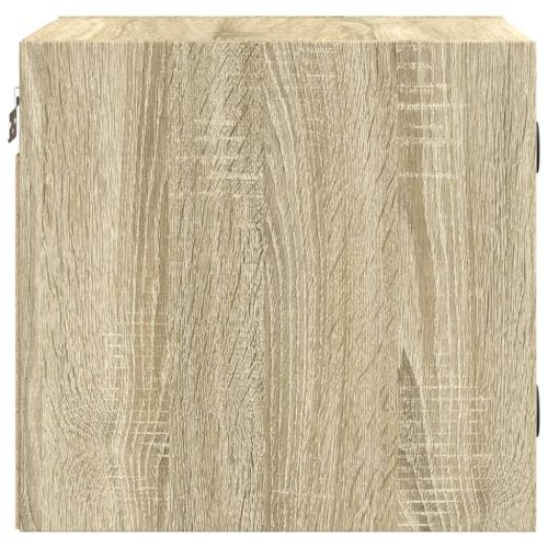 Нощно шкафче със стъклена врата дъб сонома 35x37x35 см