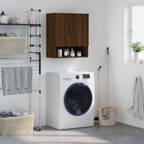 Стенен шкаф, кафяв дъб, 60x31x70 см, инженерно дърво