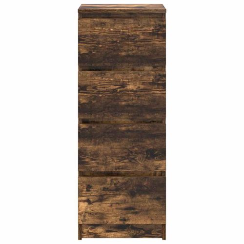 Сайдборд, опушен дъб, 37,5x35x99 см, инженерно дърво