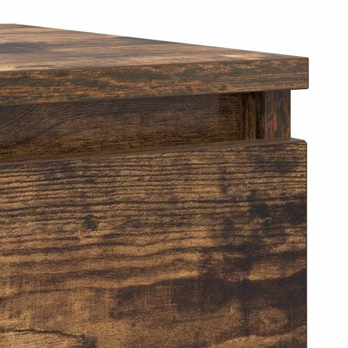 Сайдборд, опушен дъб, 37,5x35x99 см, инженерно дърво