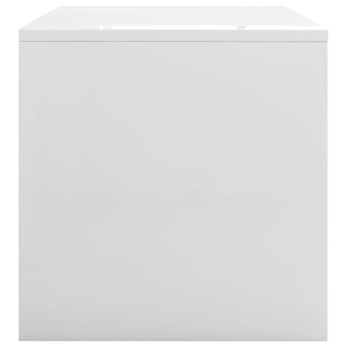 Маса за кафе, бял гланц, 100x40x40 см, инженерно дърво