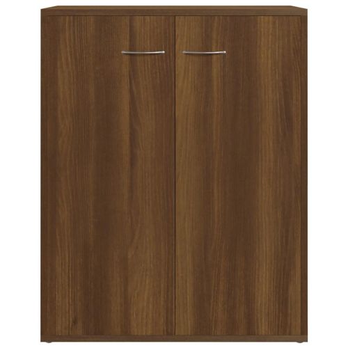 Сайдборд, кафяв дъб, 60x30x75 см, инженерно дърво