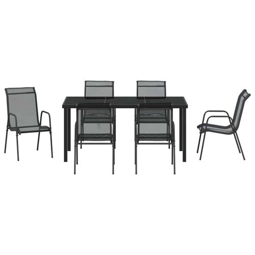 Комплект за хранене в градината 7 pcs Черно