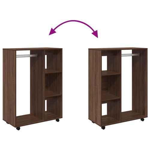 Гардероб, кафяв дъб, 80x40x110 см, инженерно дърво