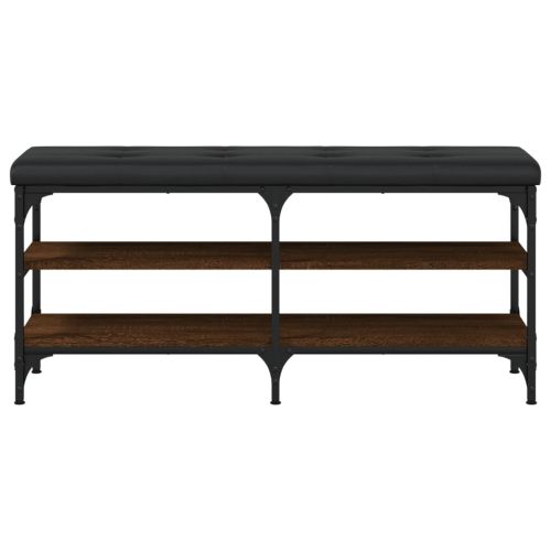 Пейка за обувки, кафяв дъб, 102x32x47 см, инженерно дърво