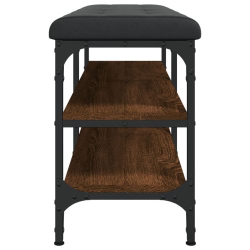 Пейка за обувки, кафяв дъб, 102x32x47 см, инженерно дърво