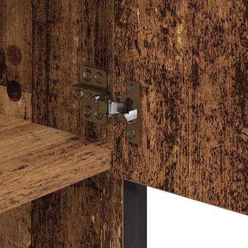 Стенен рафт с рафт със съхранение Старо дърво 65 x 20 x 60 см